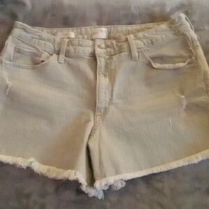 Gray Universal Thead Jean Shorts with Fringed Hem Size 14